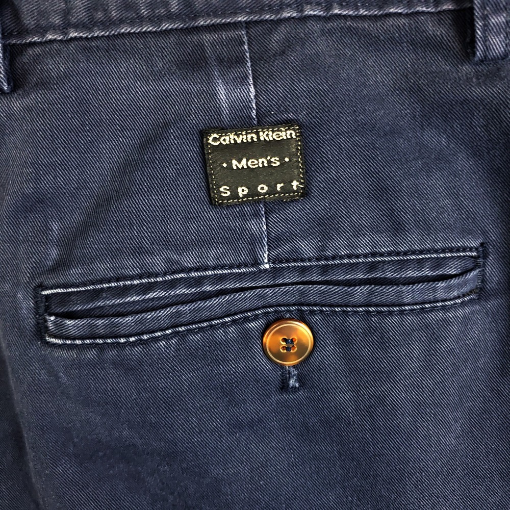 Calvin Klein Sport Cotton Chino Pants Navy Blue Men's Size 36 Actual 35x31 - Picture 8 of 8